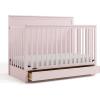 Graco Sasha 5-in-1 Convertible Crib with Drawer (Frosted Oat) – GREENGUARD Gold Certified Wood Crib, Converts to Toddler Bed, Daybed, Full-Size Bed, Stylish Classic Design(Blush)