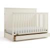 Graco Sasha 5-in-1 Convertible Crib with Drawer (Frosted Oat) – GREENGUARD Gold Certified Wood Crib, Converts to Toddler Bed, Daybed, Full-Size Bed, Stylish Classic Design(Froasted Oat)