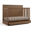 Graco Sasha 5-in-1 Convertible Crib with Drawer (Frosted Oat) – GREENGUARD Gold Certified Wood Crib, Converts to Toddler Bed, Daybed, Full-Size Bed, Stylish Classic Design(Hazelnut)