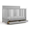 Graco Shiloh 5-in-1 Convertible Crib & Changer with Drawer (Driftwood) – GREENGUARD Gold Certified Baby Crib Crafted from Wood, Converts to Toddler Bed, Daybed, and Full-Size Bed(Pebble Gray)