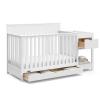Graco Shiloh 5-in-1 Convertible Crib & Changer with Drawer (Driftwood) – GREENGUARD Gold Certified Baby Crib Crafted from Wood, Converts to Toddler Bed, Daybed, and Full-Size Bed(White)