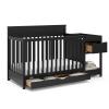 Graco Shiloh 5-in-1 Convertible Crib & Changer with Drawer (Driftwood) – GREENGUARD Gold Certified Baby Crib Crafted from Wood, Converts to Toddler Bed, Daybed, and Full-Size Bed(Black)