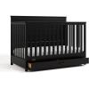 Graco Tristan 5-in-1 Convertible Crib with Drawer (Frosted Oat) – GREENGUARD Gold Certified, Fits Standard Crib Mattress, Premium Handle, Converts to Toddler Bed, Daybed, and Full-Size Bed(Black)