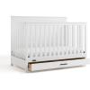 Graco Tristan 5-in-1 Convertible Crib with Drawer (Frosted Oat) – GREENGUARD Gold Certified, Fits Standard Crib Mattress, Premium Handle, Converts to Toddler Bed, Daybed, and Full-Size Bed(White)