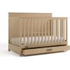 Graco Tristan 5-in-1 Convertible Crib with Drawer (Frosted Oat) – GREENGUARD Gold Certified, Fits Standard Crib Mattress, Premium Handle, Converts to Toddler Bed, Daybed, and Full-Size Bed(Driftwood)