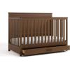 Graco Tristan 5-in-1 Convertible Crib with Drawer (Frosted Oat) – GREENGUARD Gold Certified, Fits Standard Crib Mattress, Premium Handle, Converts to Toddler Bed, Daybed, and Full-Size Bed(Hazelnut)