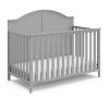 Graco Wilfred 5-in-1 Convertible Crib (Black) – GREENGUARD Gold Certified, Converts to Toddler Bed and Full-Size Bed, Fits Standard Full-Size Crib Mattress, Adjustable Mattress Support Base(Pebble Gray)
