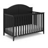 Graco Wilfred 5-in-1 Convertible Crib (Black) – GREENGUARD Gold Certified, Converts to Toddler Bed and Full-Size Bed, Fits Standard Full-Size Crib Mattress, Adjustable Mattress Support Base(Black)