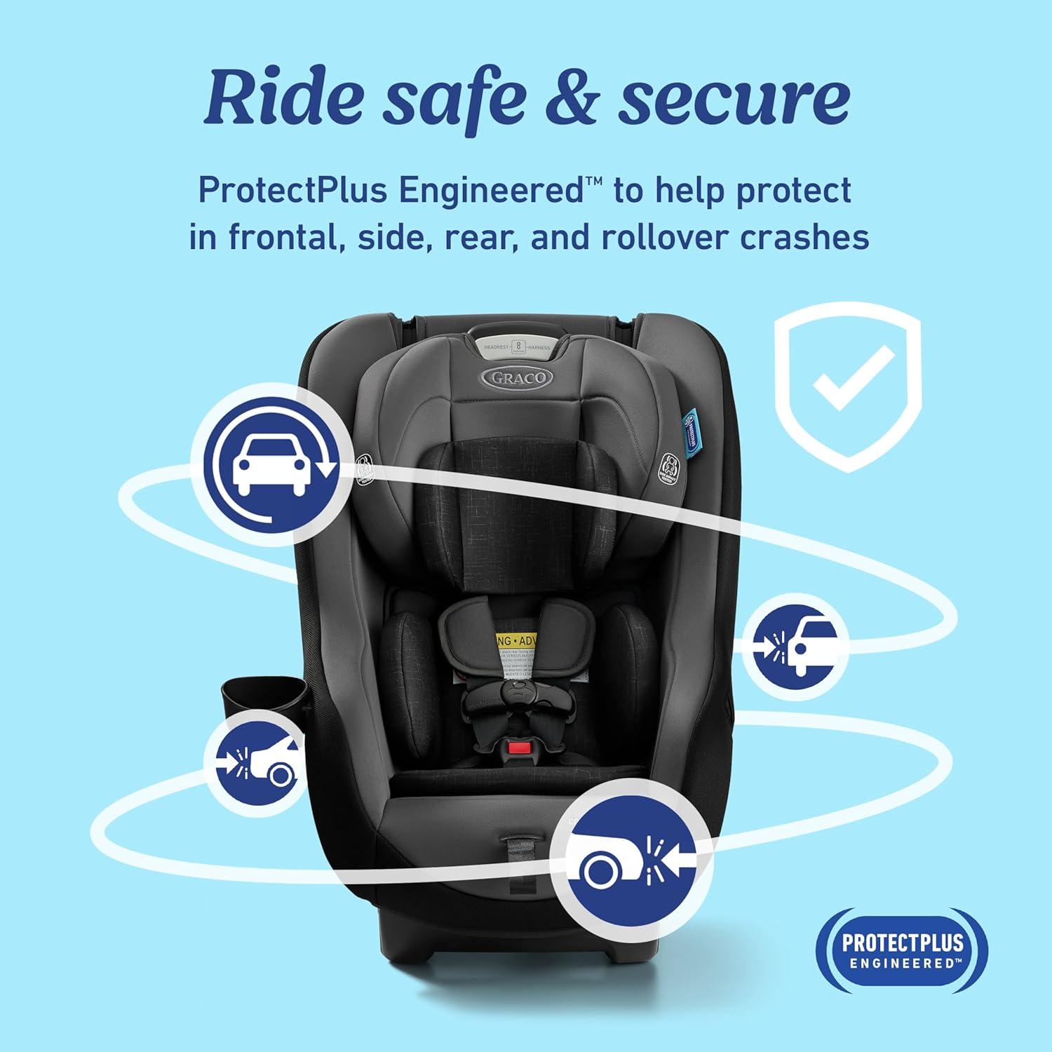 imageGraco Contender Slim Convertible Car Seat West Point Lightweight Travel Car Seat with Compact SpaceSaving Design RearFacing 540 lbs ForwardFacing 2265 lbs Easy to Transfer FAA ApprovedWest Point 20