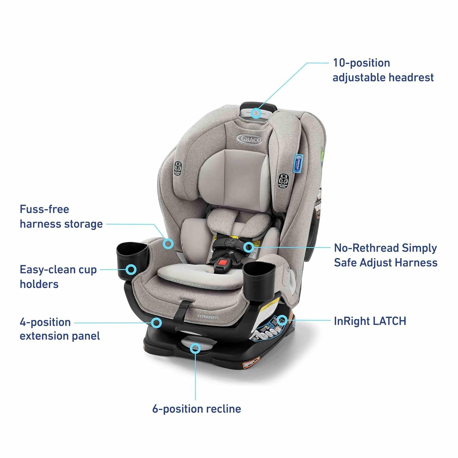 imageGraco Extend2Fit 3in1 Car Seat Grey Booster Car Seat ConvertibleAshten 20