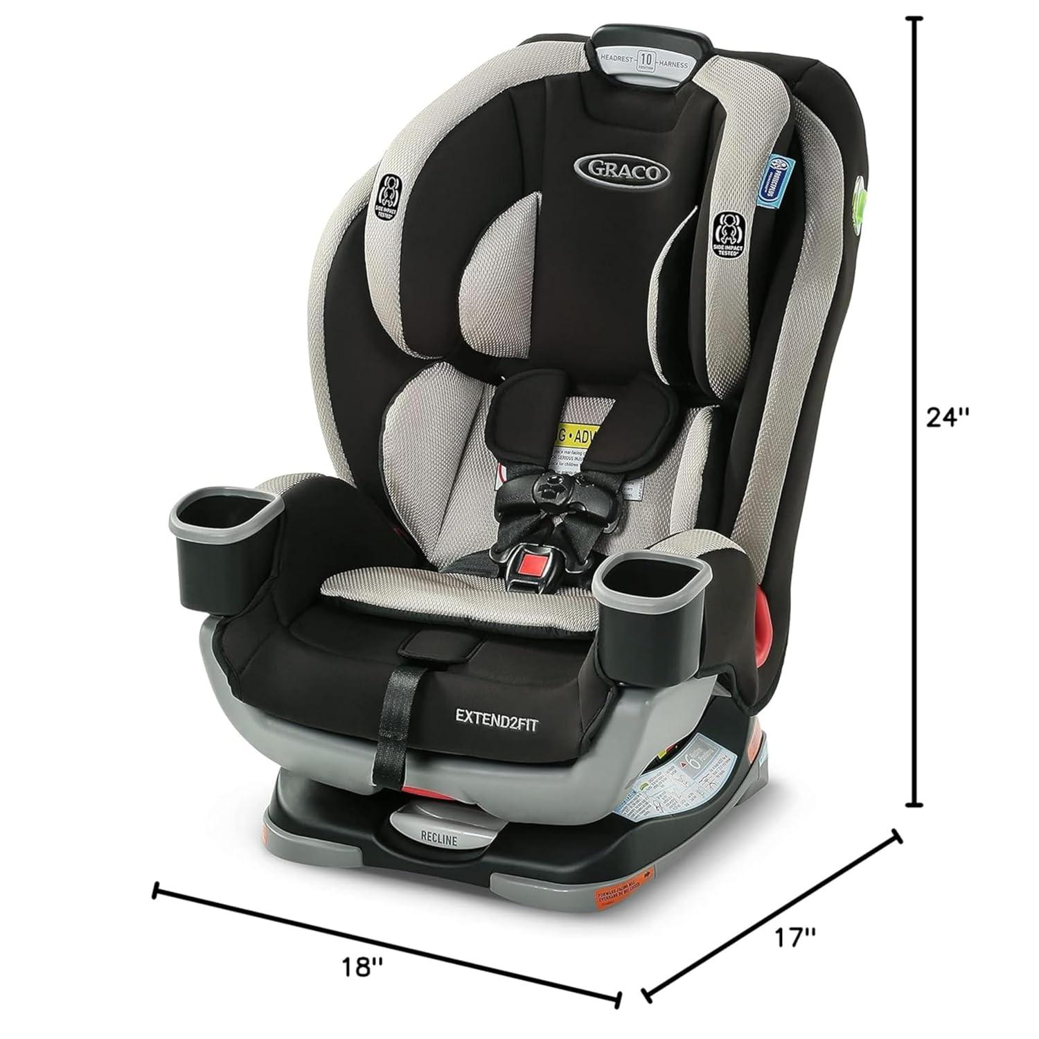 imageGraco Extend2Fit 3in1 Car Seat Grey Booster Car Seat ConvertibleGrey
